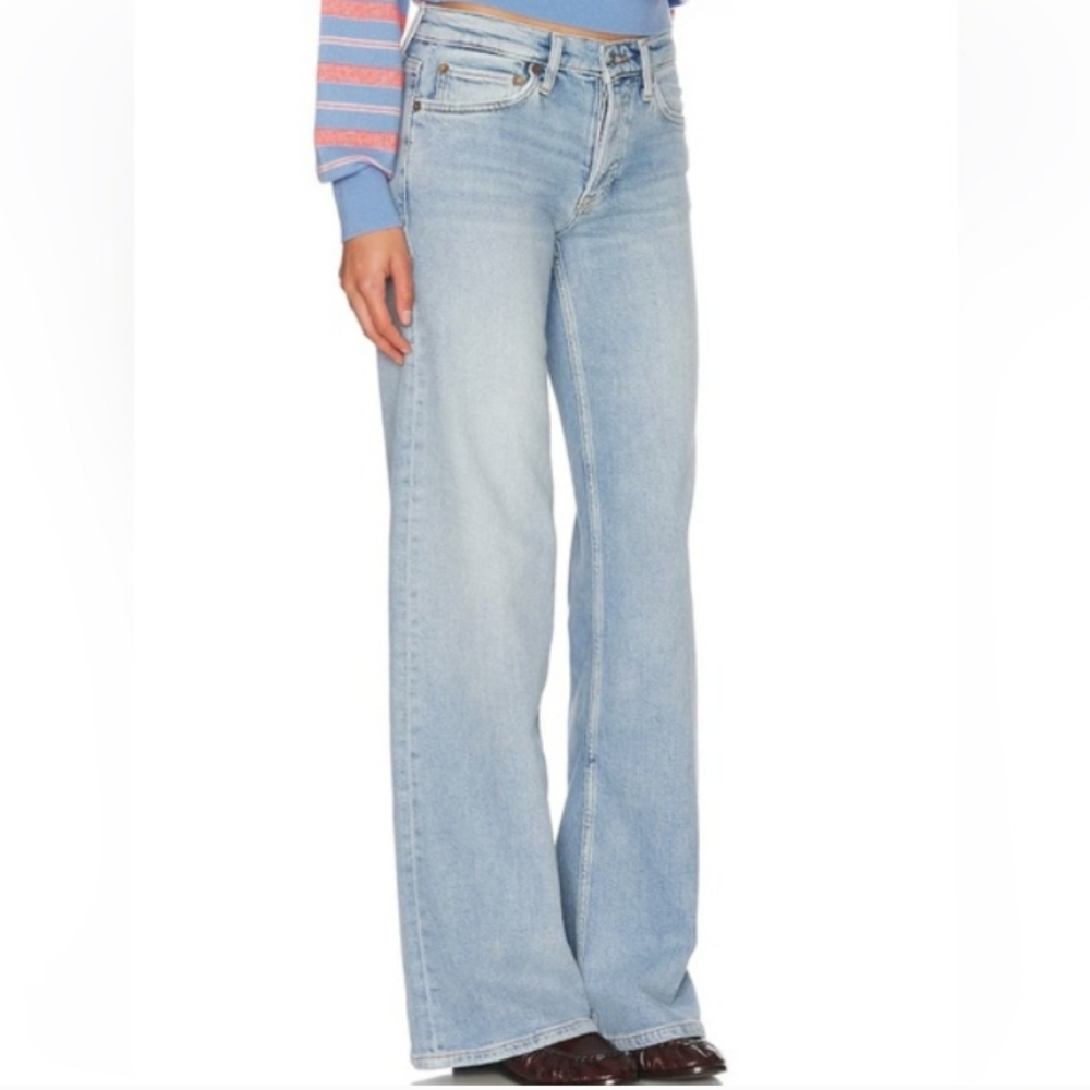 NWT Re/Done Mojave Mid Rise Wide Leg Denim Jeans Size 28